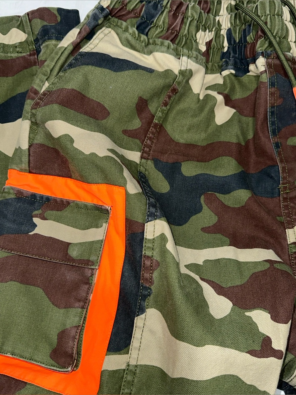 adidas Ivy Park Camo Cargo Pants with Orange Trim - Picture 3 of 16